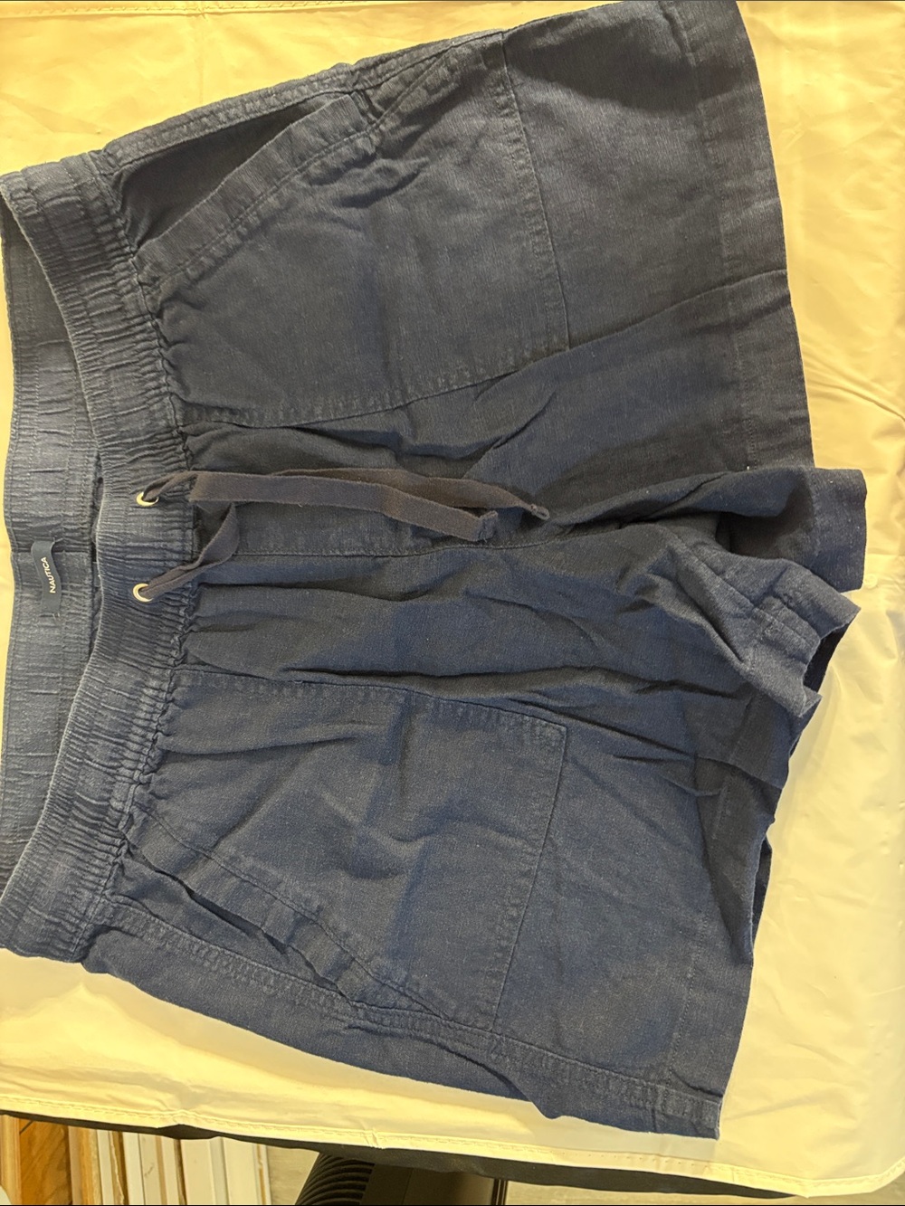Nautica Navy Elastic Waist Casual Shorts